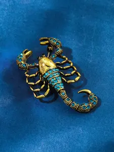 Fashion Rhinestone Decorated Scorpion Brooch Pin, Punk Rock Style Suit Accessories for Men & Women, Zinc Alloy Jewelry, Durable Metal Pins