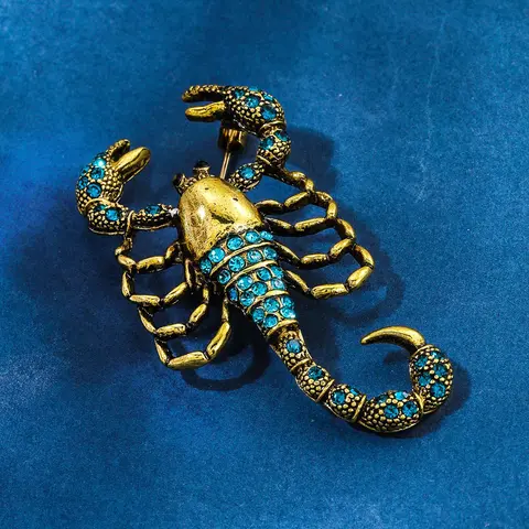 Fashion Rhinestone Decorated Scorpion Brooch Pin, Punk Rock Style Suit Accessories for Men & Women, Fashion Accessory, Zinc Alloy Jewelry, Jewellery, Durable Metal Pins