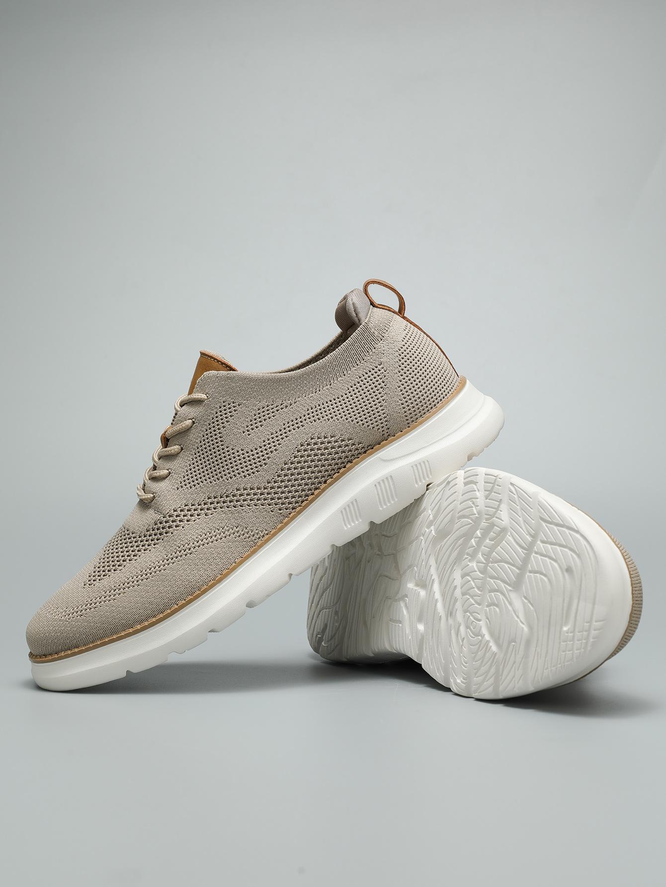 Men's Casual Mesh Breathable Solid Color Slip on Shoes, Lightweight Comfortable Sports Running Shoes,Knitted Mesh Breathable AndComfortable Platform Sneakers Closed Boy Trainer Footwear Runner Training Athletic