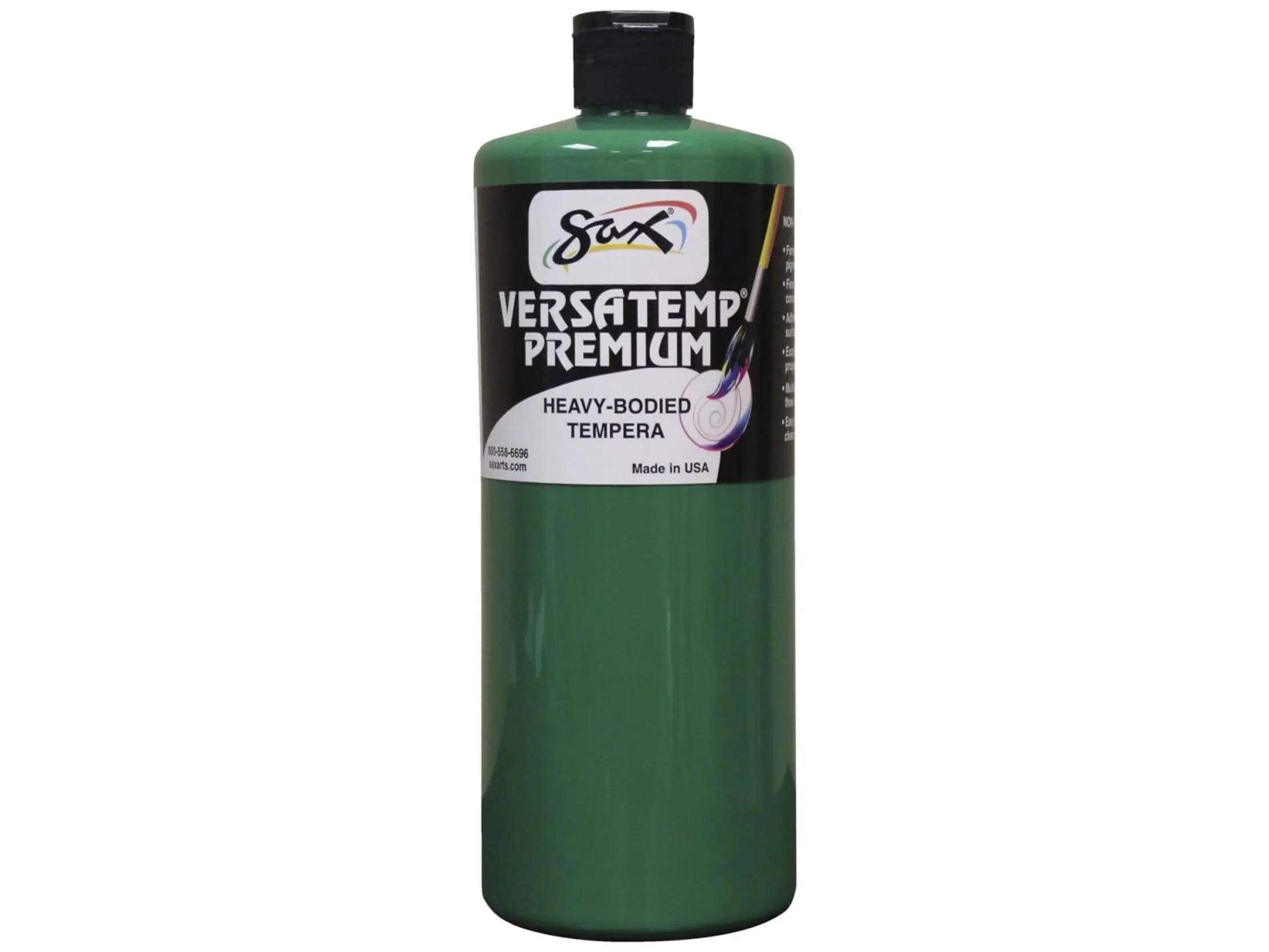 Chroma Acrylics 1592714 Versatemp Premium Heavy-Bodied Tempera Paint, Green, for Sets, Backdrops, Signs, with Dispenser Spout & Easy Soap and Water Cleanup