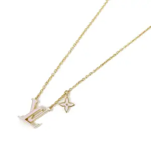 Pre-owned Louis Vuitton Brass Small Leather Goods LV Iconic Necklace