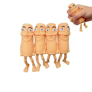 Desk Decor & Prank Gift for Adults – TungTung Sand Inspired Orange Squishy Figure, Funny Quirky Humanoid Stress Relief Toy, Goofy Novelty Fidget Accent & Stretchy Squeeze Toy