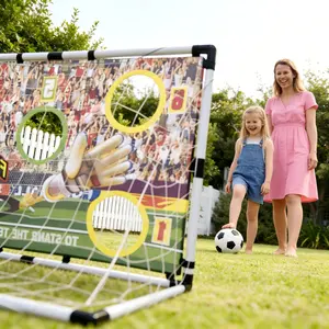 2-in-1 Precision Soccer Training Goal | 47in Durable Portable Net with 5 Targets | Kids Backyard Accuracy Drill professional accessories youth ball sport equipment