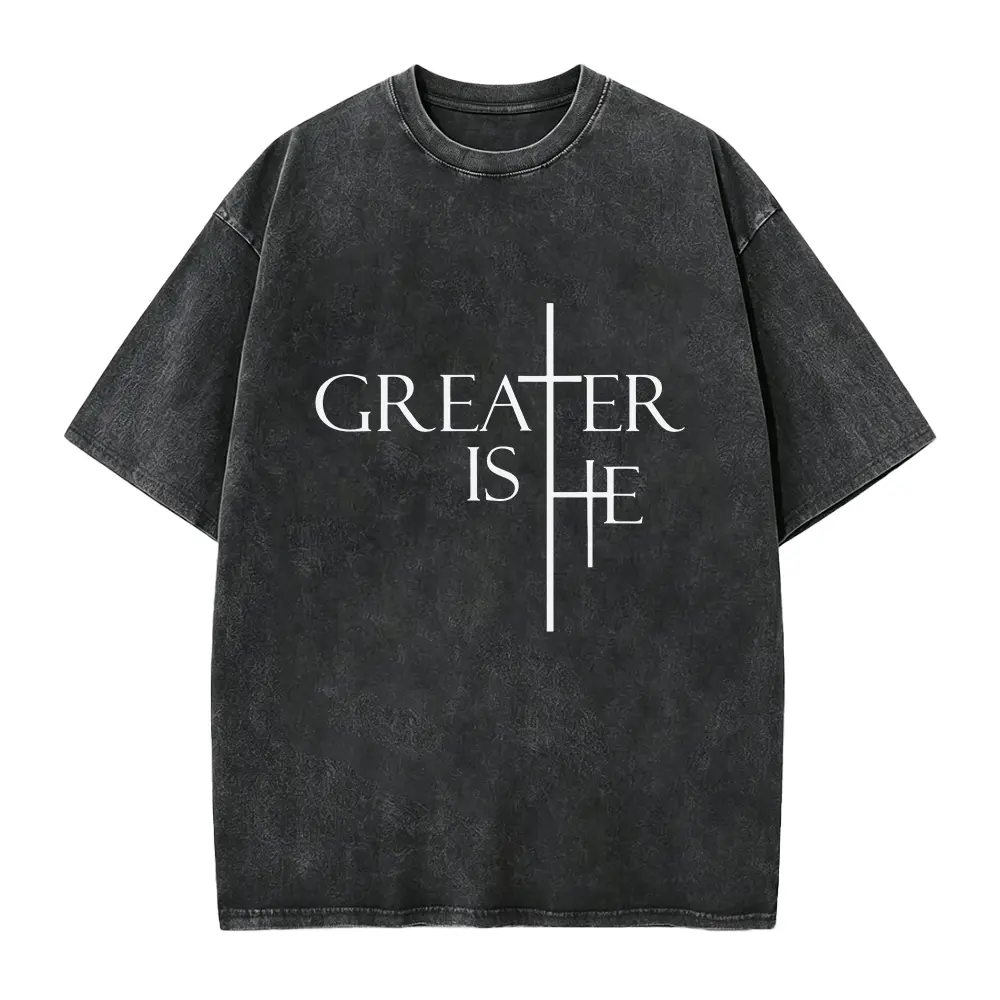 Greater Is He Shirt, Christian Cross T-Shirt, Faith Based Shirt, Bible Verse Shirt, Shirt For Christian, Religious Faith Shirt, Jesus Shirt