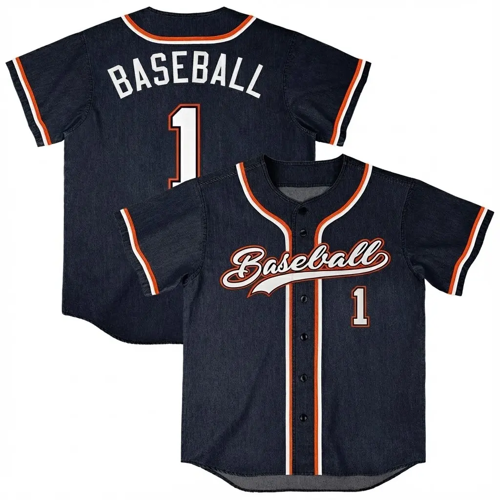 KXK Denim Oversized Baseball Jersey – Premium Streetwear Edition Blue Mountain State Football