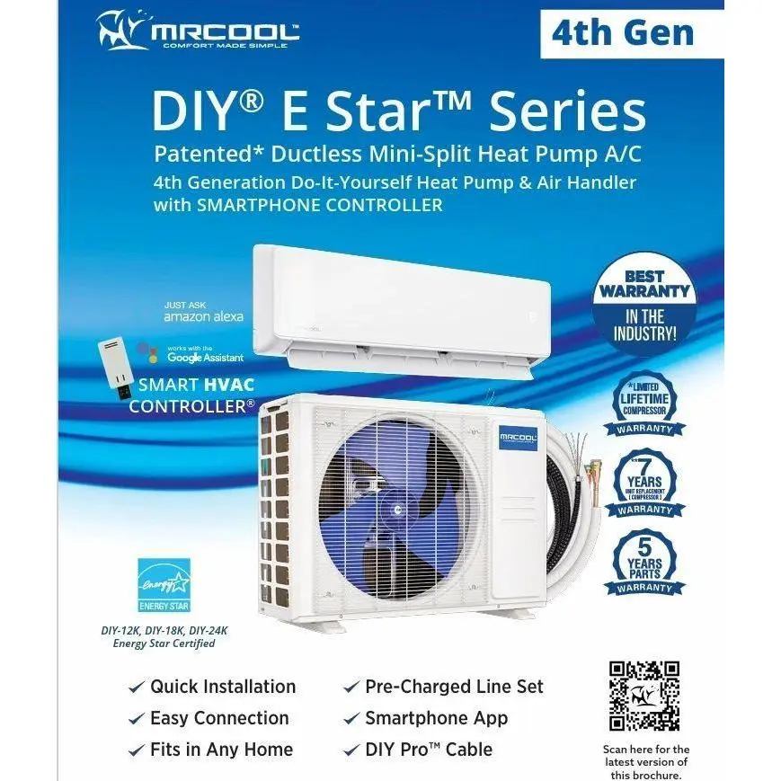 MRCOOL® E Star DIY 4th Gen 24k BTU Ductless Mini-Split Air Handler 208-230V/60Hz