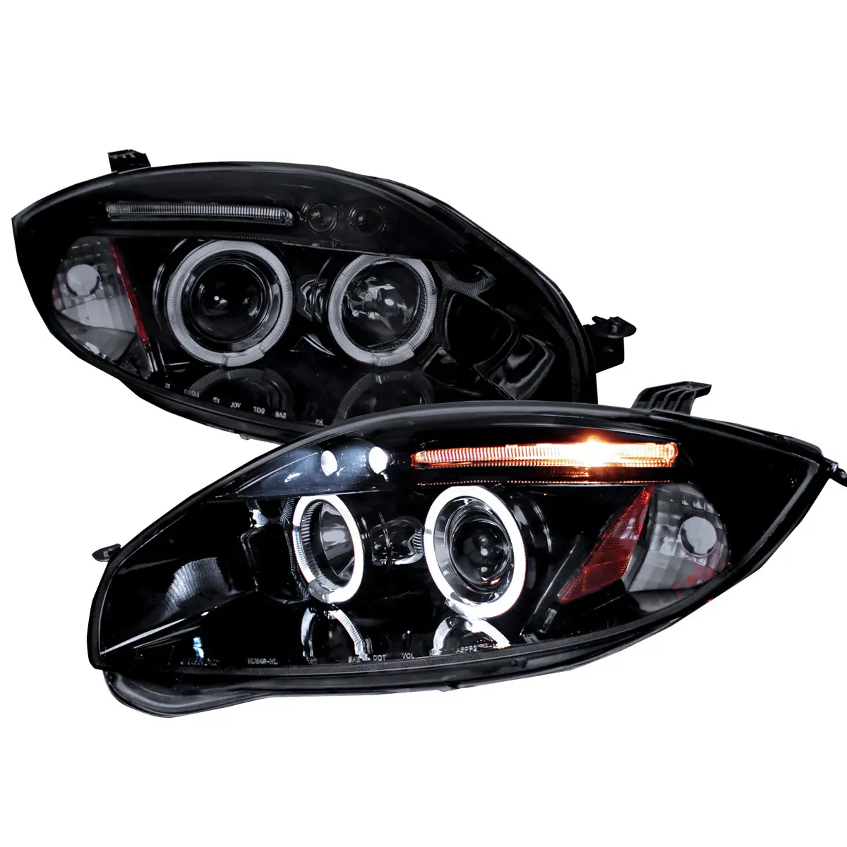 2006-2011 Eclipse Dual Halo Projector Headlight Assemblies (Glossy Black Housing/Smoke Lens)