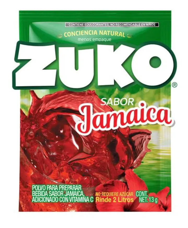 3 X Zuko Jamaica Flavor Drink Mix No Sugar Needed Makes 2 Liters