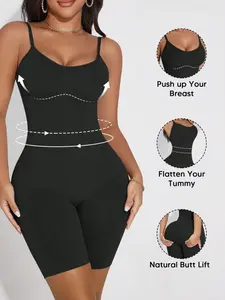 Women Slimming Bodysuits Shapewear Tops Tummy Control Body Shaper Spaghetti Strap Camisole Leotards Bodycon Jumpsuit