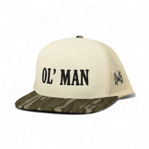 Ol Man Embroidered Snapback Adjustable (Up To A Size 8 Head) Premium Trucker Mens Hat TM