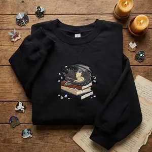 [MADE IN US] Basgiath War College Embroidered Shirt – Fourth Wing Dragon Sweatshirt, Fantasy Book Sweater, Reader Gift