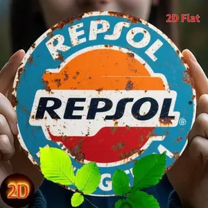 REPSOL Wall Decor Tin Metal Sign 8x8 Inch Vintage Home Decor Aluminum Weatherproof Durable Retro Garage Man Cave Bar Signs