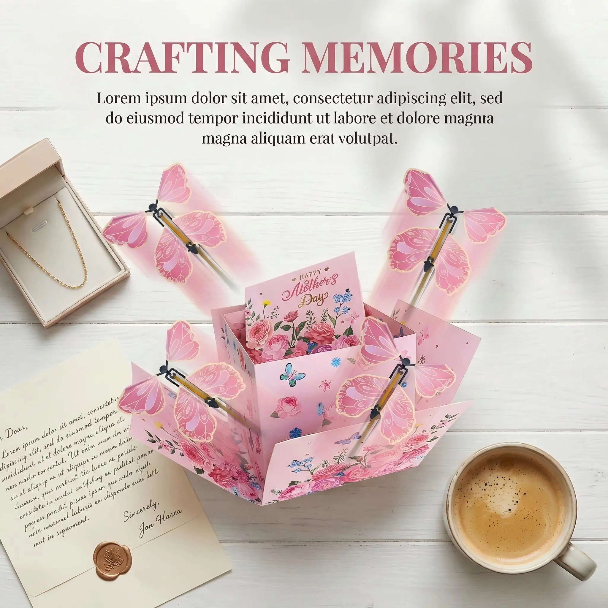 Mother's Day Butterfly Explosion Gift Box surprise gift box with flying ...