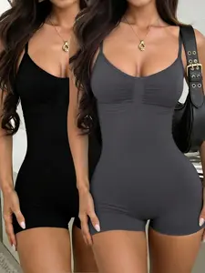 Women's Fashion Tight-Fitting Jumpsuit Two-Piece Set, Stylish Casual Wear, Everyday, Comfortable and Trendy, Perfect for Daily Use