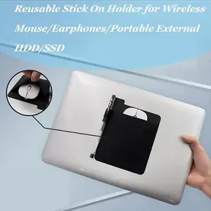 2-Pack Lycra Spandex Portable Hard Drive Sleeves, Reusable External Drive Travel Pouches, Stick-On Storage Bags for Laptop, Cable & Earphone Organizer