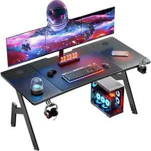HLDIRECT 47'' Large Gaming Desk, Ergonomic Computer Table & PC Workstation for Gamers
