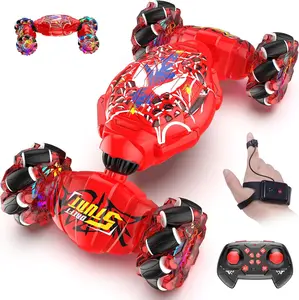 Spider Remote Control Car - 2.4GHz 4WD Gesture Sensing RC Stunt Car Toys for Boys and Girls Ages 6-12, 360° Rotating Transforming Drift RC Cars with Lights and Music, Ideal Birthday and Xmas Gift