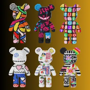 Violent Bear Building Kits Blos Building Blocks, Animal Small Particle Building Blocks, Birthday Xmas Gift