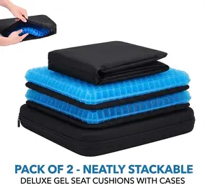 [2 PCS] Cooling Gel Chair Cushion Set - Ergonomic Orthopedic Seat Pad for Long Sitting Pressure Relief, Sciatica & Tailbone Pain Support For Desk Chair