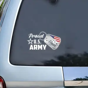 Premium Proud US Army Mom Car Decal – Durable & Waterproof Silver Military Vinyl Sticker for Car, Truck, Window, Laptop, Tumbler, Phone – Veteran & Mother's Day Gift