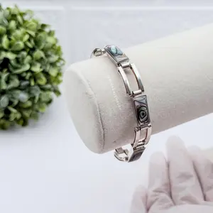 Rectangular 950 Silver Bracelet with Avalon Natural