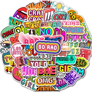 50PCS English phrase series VSCO popular luggage suitcase, suitcase, laptop graffiti stickers, waterproof stickers, Funny Stickers