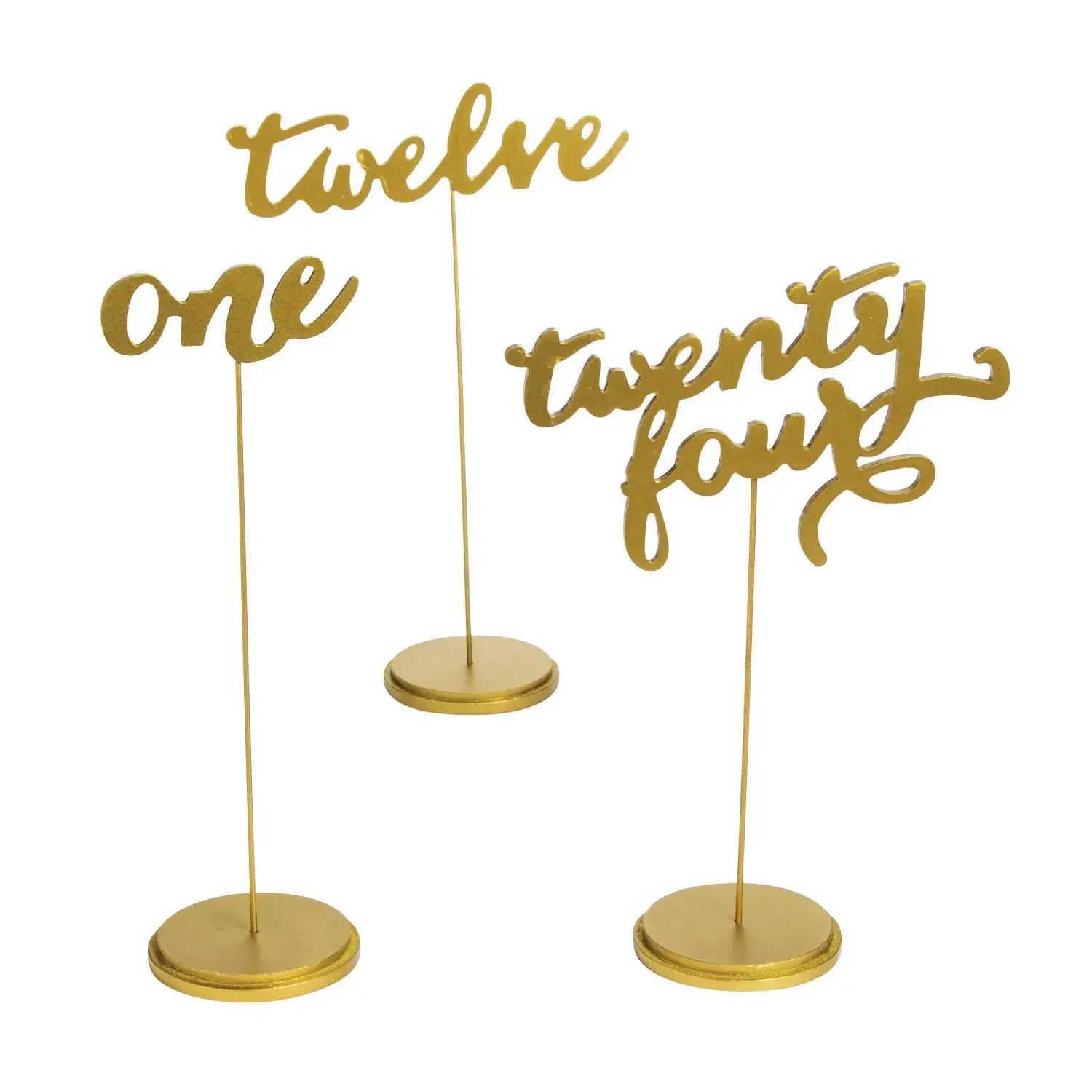 Bulk 24 Pc. Gold Calligraphy Table Numbers 1-24