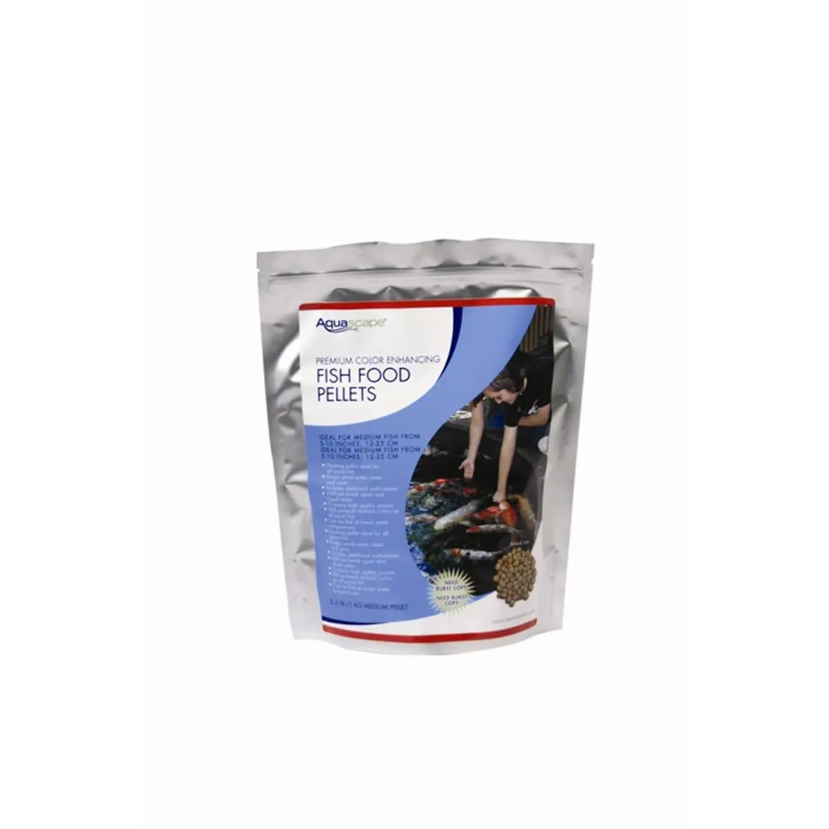 212 MAIN Aquascape Premium High-Protein Fish Food - 1Kg Floating Pellets for Bright Colors, Water Clearing, Color-Enhancing Formula