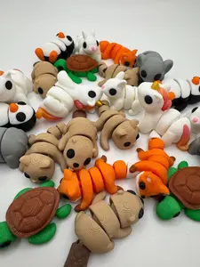 Adorable Miniature 3D Printed Animal Set – Bunnies, Penguins, Cats & Elephants. sold individually for toys, decorations, gifts and more.