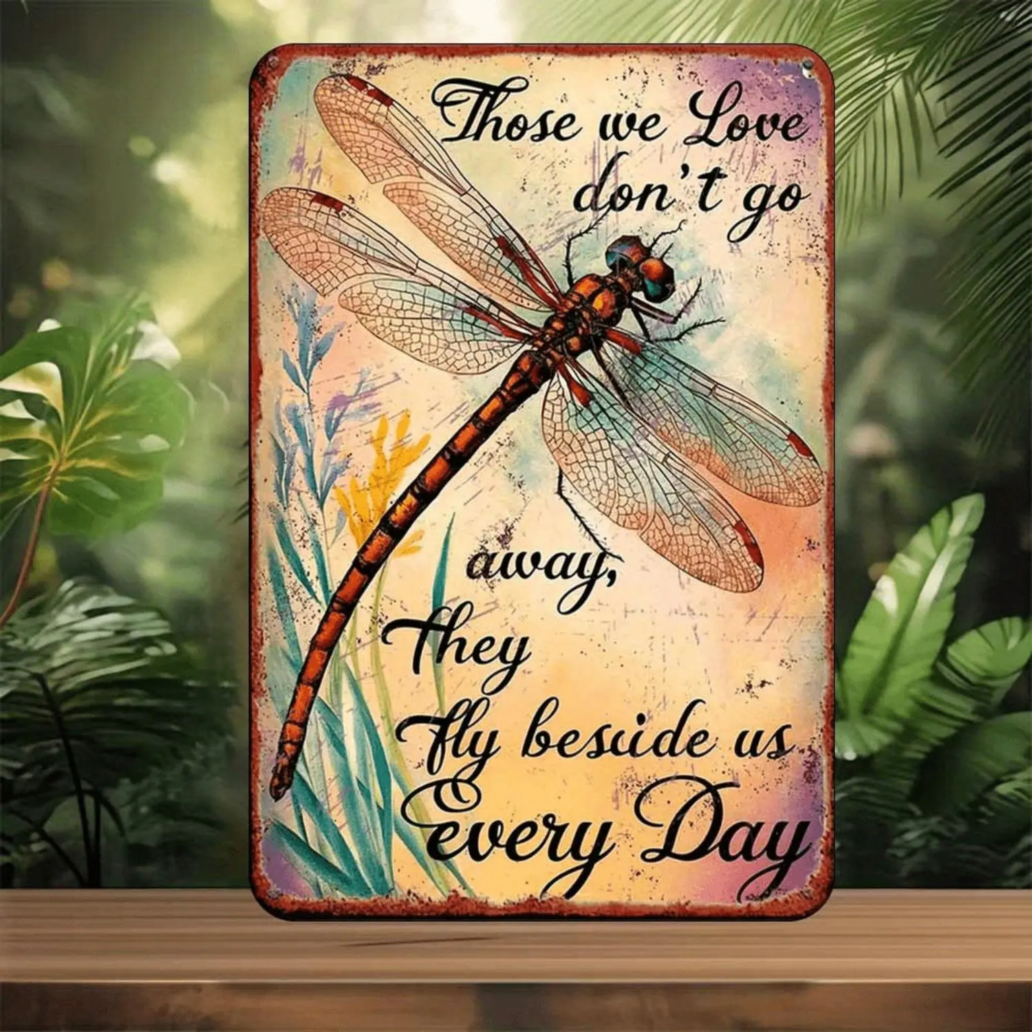 【2D Flat】 Dragonfly Metal Decorative Panel Suitable for Bedrooms, Bars, Garages, Gardens, And Outdoor Decor