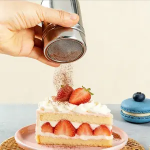 1-piece stainless steel shaker with lid and fine mesh strainer, suitable for baking soda, cocoa powder, cornstarch, and coffee grounds—commercial-grade kitchen tools, kitchen storage | modern kitchenware | durable / spice jars, pepper shakers, and shakers