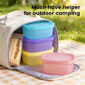 Reusable Airtight Containers 4pack for Outdoor Snack Baby Toddler Condiment Picnic Food Storage Dishwasher Microwave Freezer Safe BPA Free Must-have Helper for Camping outdoor picnic kitchen travel pantry oatmeal cup