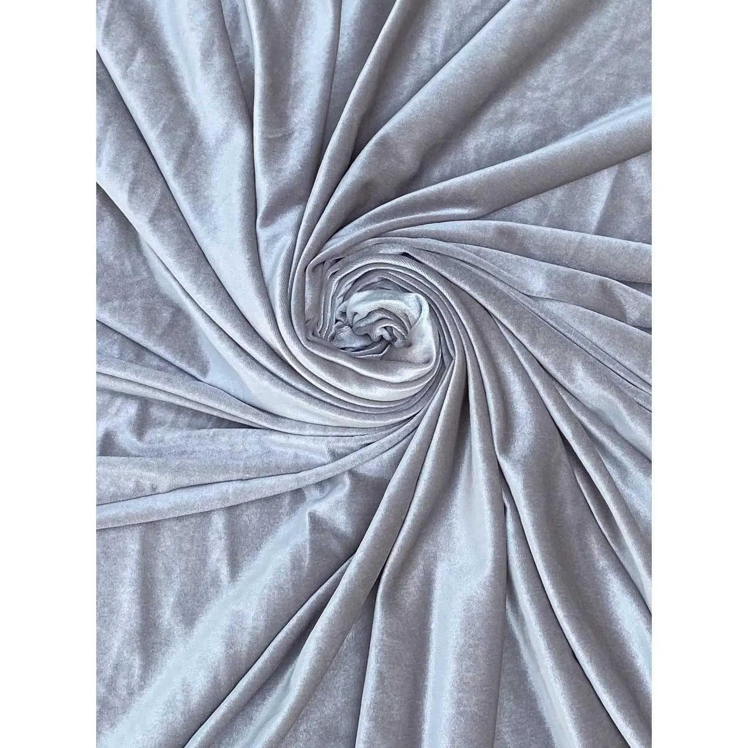 Feather Gray Stretch Velvet