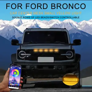 LED Front Grille Light For FORD BRONCOD Car DaytimeRunning Light Wheel Eyebrow Lamp For Pickup Offroad12V