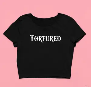 Tortured Baby Tee, Tortured Crop Top, Goth Shirt, Crop Top For Teens, Gift For Women, Cropped Top, Summer Baby Tees, Y2K Shirt, Punk Top