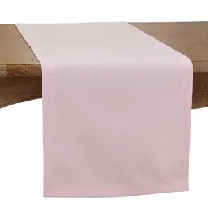 Saro  16 x 90 in. Casual Design Everyday Oblong Table Runner, Pink