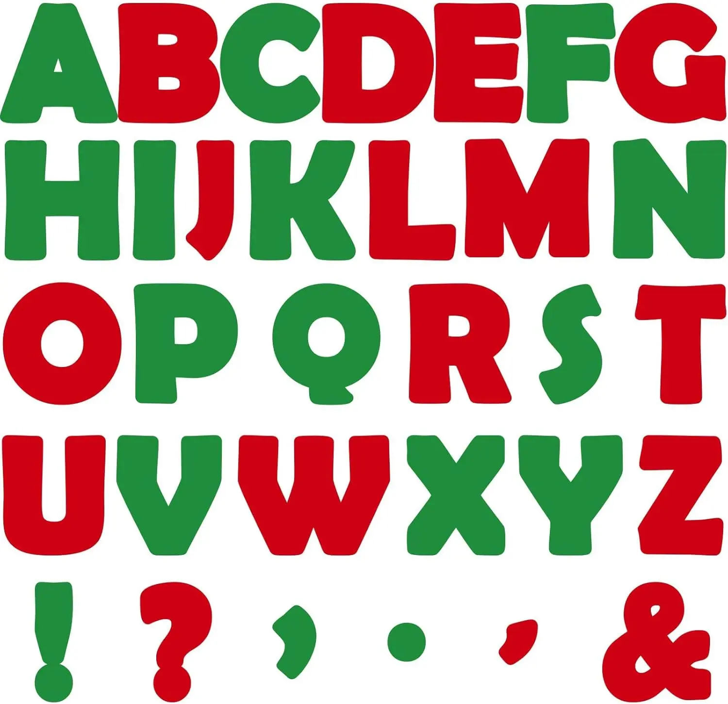 150 count Large 6" Font Christmas Bulletin Board Letters for Classroom, Red and Green Letters Bulletin Board Christmas Decorations for Xmas  School Classroom Alphabet Poster Wall Decor