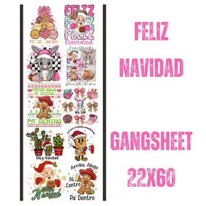 Feliz Navidad DTF Gangsheet 22x60 - Create Your Own Christmas Shirts
