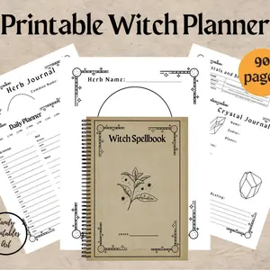 Adhd Witch Planner Notebook, A5 Spiral Bound Journal, Habit Tracker, Moon Phase Display, Tarot Diary, Spiritual Insights, Focus, Energy Balance