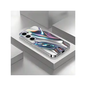 Fashion Laser Crystal Fluid New Mobile Phone Case Suitable for iPhone17/iPhone17 air/iPhone17 pro/iPhone17 pro max/16 Pro Max/15 Pro Max/14 Pro Max/13 Pro Max/12 Pro Max/11 Pro Max , Compatible With Samsung Galaxy Series A54/A53