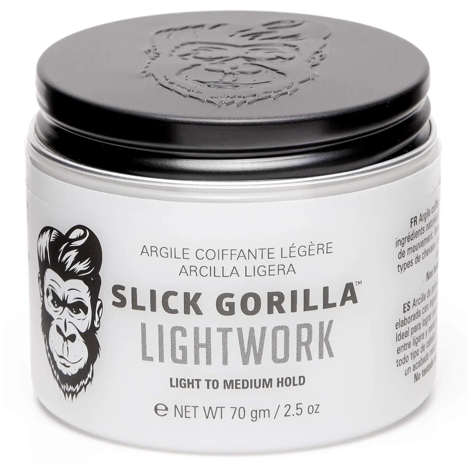 Slick Gorilla Lightwork Hair Styling Clay 2.5 oz Gel Haircare Lightweight Medium Hold Gentle Matte Unisex