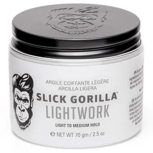 Slick Gorilla Lightwork Hair Styling Clay 2.5 oz Gel Haircare Lightweight Medium Hold Gentle Matte Unisex