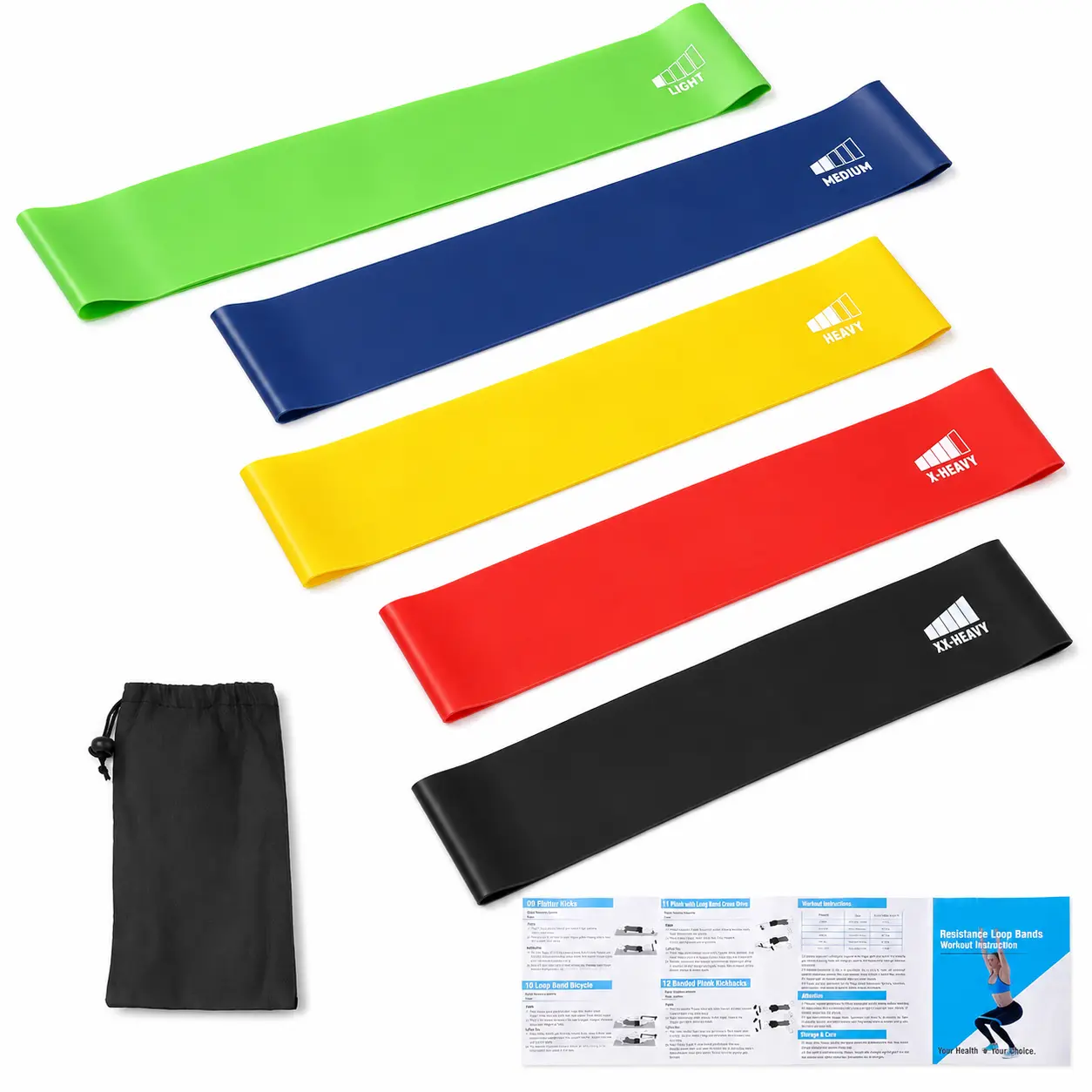 Resistance Bands Set for Working Out, Exercise Loop Bands for Men & Women, Stretching & Strength Training Bands