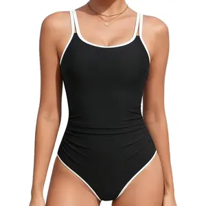 One Piece Swimsuit Women Full Coverage Bathing Suit Push Up Slimming Swim Suit