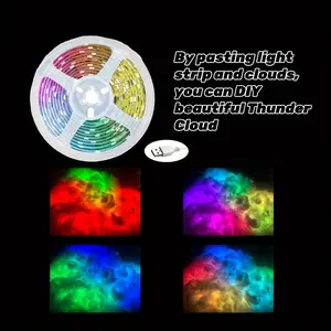 K-188.98inch wall cloud light, wall rhythm light, color change light strip, DIY Thunder Cloud set, used for bedroom, living room, game room-20