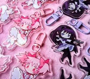 Homura Akemi And Madoka Magica Keychain Acrylic Charms - Kawaii Keyrings Birthday Gifts – Cute Acrylic Keychain Charms, Perfect Gift for Fans & Collectors