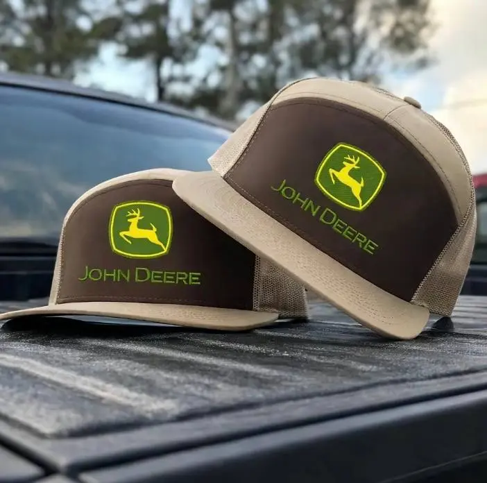 John Deere Farm Life 7 Pannel Trucker Hat | Country Ranch Snapback Cap | Retro Farming Mesh Hat | Western Outdoor Gift for Men
