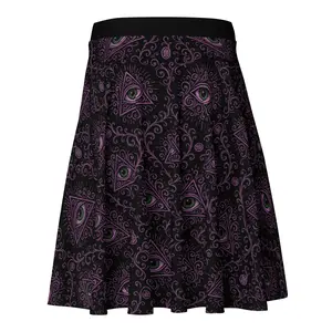 All-Seeing Eye Occult Skater Skirt – Witchy Gothic Alt Mini Skirt Gift for Alternative Fashion Lovers