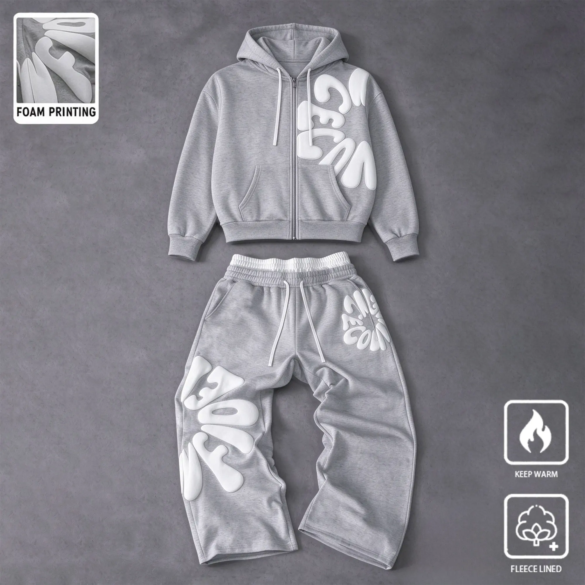 Men's 2-Piece Hoodie and Pants Set - Menswear Activewear, Athletic Sport Printed Soft Jogger Pants, Unisex Loose Fit, Ultra-Soft Breathable Drawstring Waist, Suitable for Running, Fitness Training,sohochic