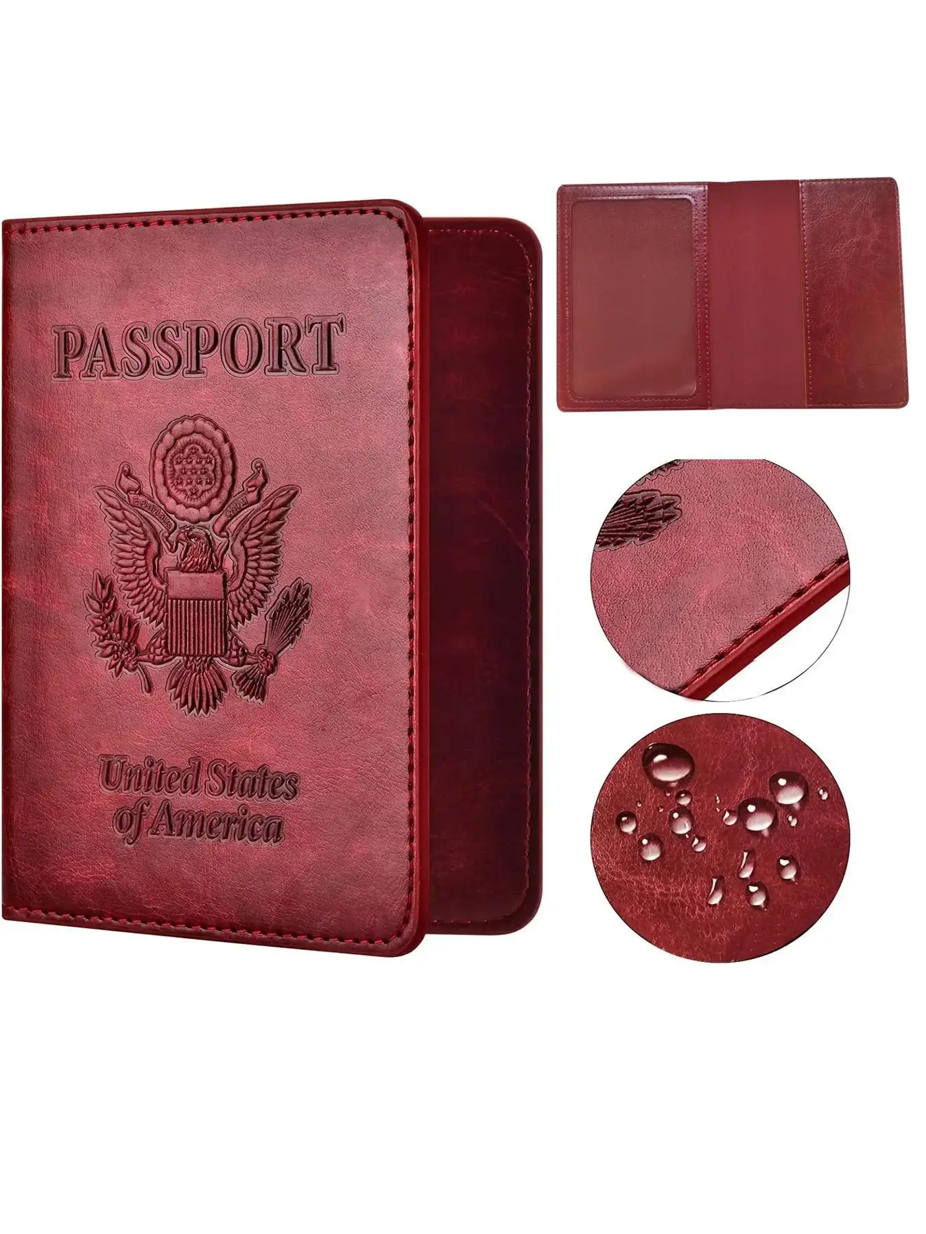 2 in 1 Pu Leather Durable Passport Case, Travel Accessories, Gifts for Girlfriend, Passport Holder with Card Slot, Travel Document Holder, Passport Co